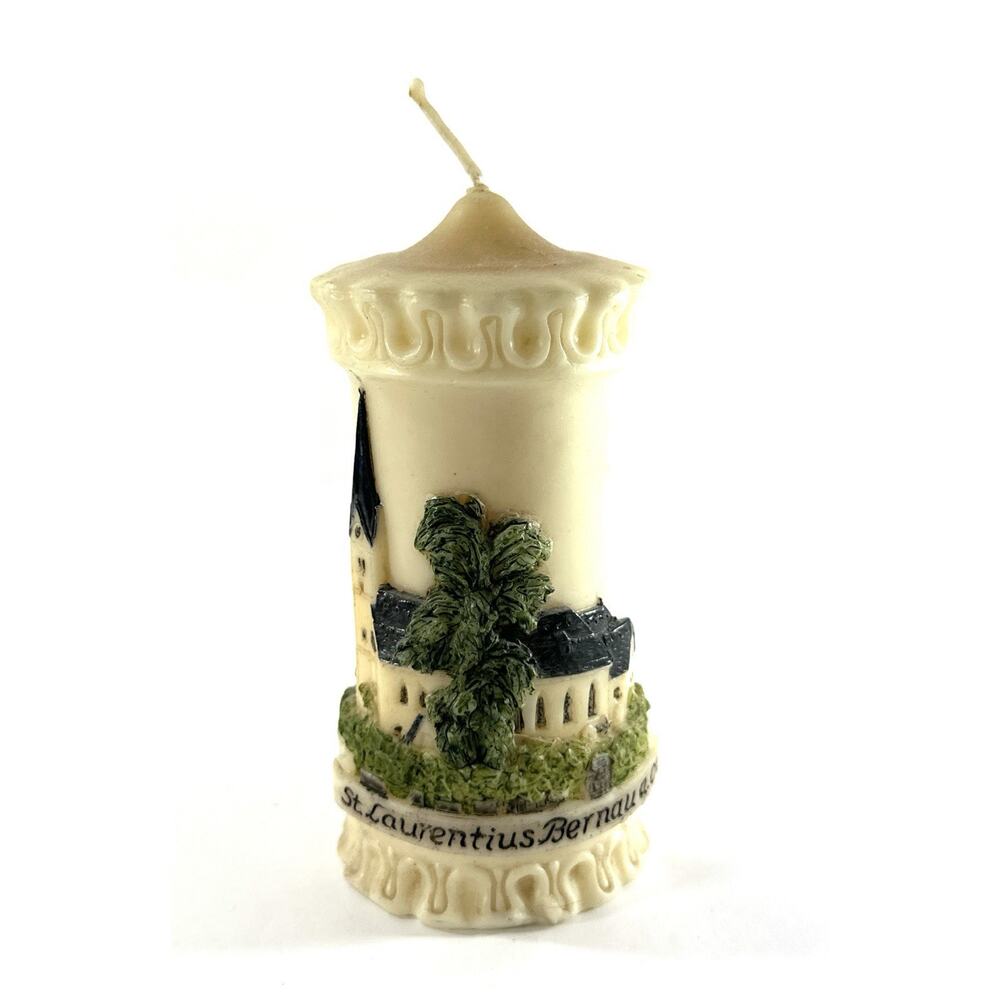 Vintage St Laurentius Bernau Church Pillar Candle Religious Germany 6” - Picture 2 of 6